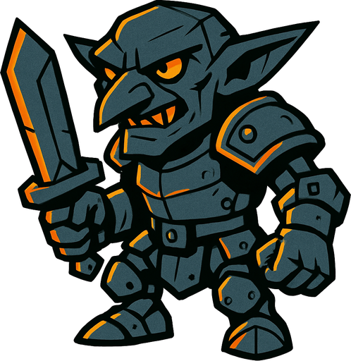 demir goblin.
In-Game asset.  2d.  High contrast.  No shadows