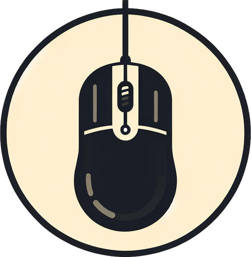 computer mouse top view.
Single Game Texture. In-Game asset. 2d. Blank background. High contrast. No shadows.