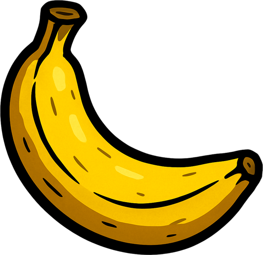A yellow banana.
In-Game asset.  2d.  High contrast.  No shadows