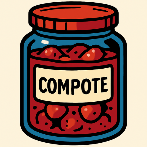Compote.
In-Game asset.  2d.  High contrast.  No shadows
