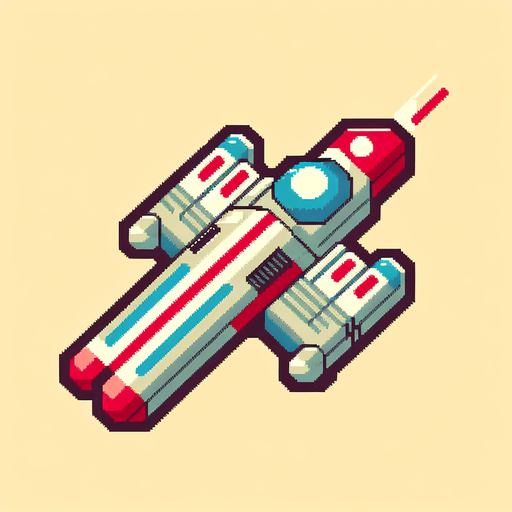 spaceship, retro game, 2d.
Single Game Texture.  In-Game asset.  2d.  Blank background.  High contrast.  No shadows