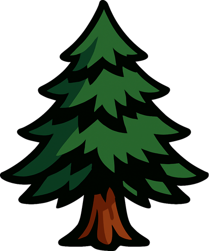 Pine.
In-Game asset.  2d.  High contrast.  No shadows