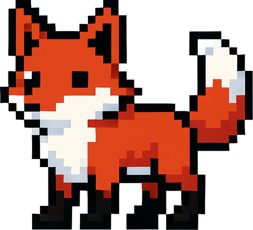 pixel kar tilkisi ekle.
In-Game asset.  2d.  High contrast.  No shadows