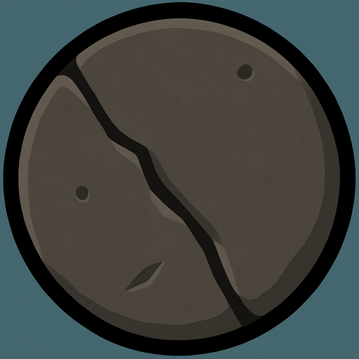 Following the art style; make a tinny circular stone bullet