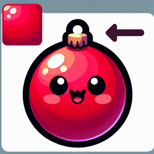 Perfectly circle bright RED Christmas decoration with cute happyy face. Cartoon style. Cute art style. Simple vector style. No Shadows.
Single Game Texture. In-Game asset. 2d. Blank background. High contrast. No shadows.