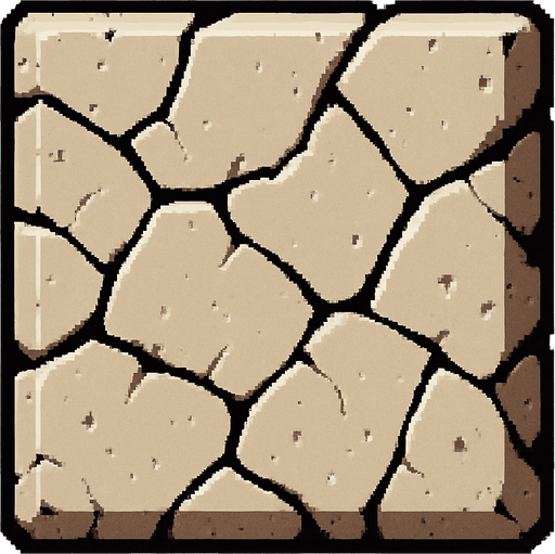 Bloque de piedra que ocupe todo el sprite.
In-Game asset.  2d.  High contrast.  No shadows
