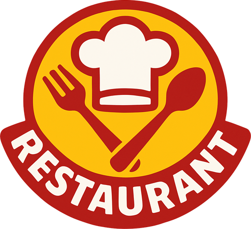 Restoran logosu.
In-Game asset.  2d.  High contrast.  No shadows