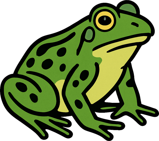 Yetişkin Kurbağa.
In-Game asset.  2d.  High contrast.  No shadows