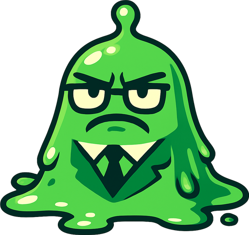 a slime boss enemy very strict.
In-Game asset.  2d.  High contrast.  No shadows