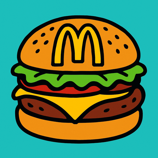 unahamburguesa del mcdonal.
In-Game asset.  2d.  High contrast.  No shadows