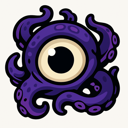 ojo de pulpo.
In-Game asset.  2d.  High contrast.  No shadows