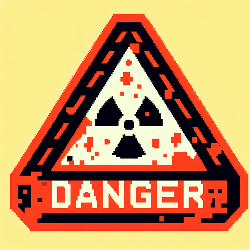 Danger.
Single Game Texture.  In-Game asset.  2d.  Blank background.  High contrast.  No shadows