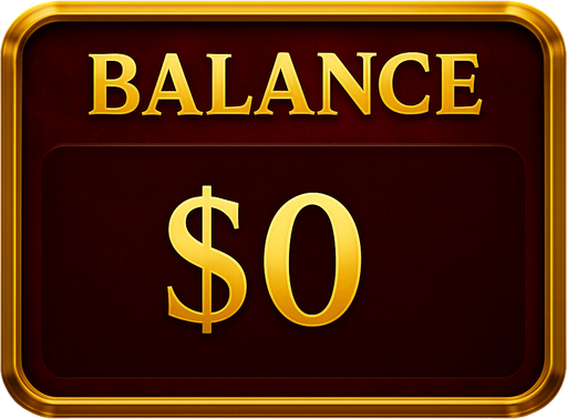 Crea un asset visual para un panel de visualización del 'BALANCE' del jugador, con la palabra 'BALANCE' ubicada en la parte superior.

Objetivo: Un espacio claro, elegante y prominente para mostrar el saldo monetario, coherente con la estética de lujo del casino 'La Tentación Dorada', con la etiqueta 'BALANCE' en la parte superior para facilitar su identificación.

Diseño:

Forma: Un panel rectangular horizontal, con bordes suavemente redondeados o un diseño elegante.

Material/Textura: Acabado metálico pulido (dorado, plateado) o un fondo de terciopelo oscuro (negro, rojo vino, azul noche).

Texto Fijo (Arriba): La palabra 'BALANCE' (o 'SALDO') debe ubicarse en la parte superior del panel, centrada o alineada a la izquierda/derecha según el diseño. Utiliza una tipografía limpia, legible y de estilo casino, en un tamaño adecuado para ser una etiqueta.

Espacio para el Valor (Abajo): Debe haber un espacio claro y destacado debajo de la palabra 'BALANCE' para que el valor numérico del sa.
In-Game asset.  2d.  High contrast.  No shadows