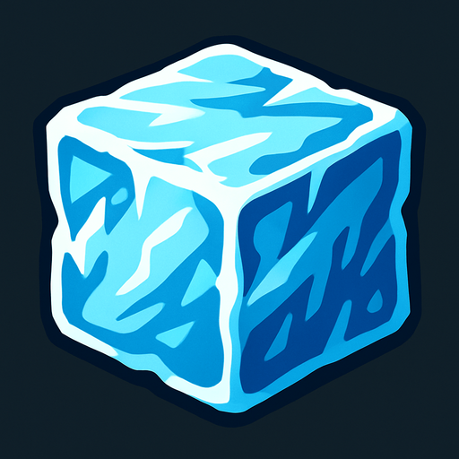 Ice block.
In-Game asset.  2d.  High contrast.  No shadows