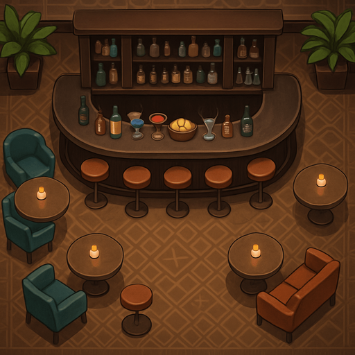hotel bar top view.
In-Game asset