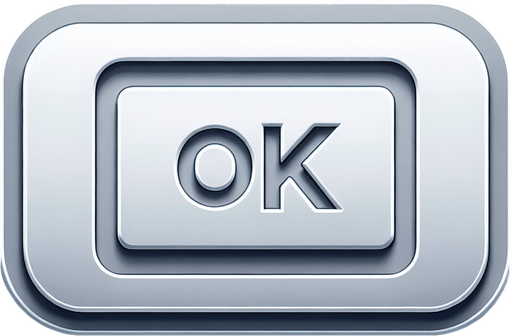 Professional horizontal rounded elongated rectangle grey button with text "Ok" in white.
High definition.