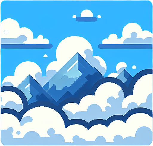 Blue sky with white colour cloud.
Single Game Texture. In-Game asset. 2d. Blank background. High contrast. No shadows.