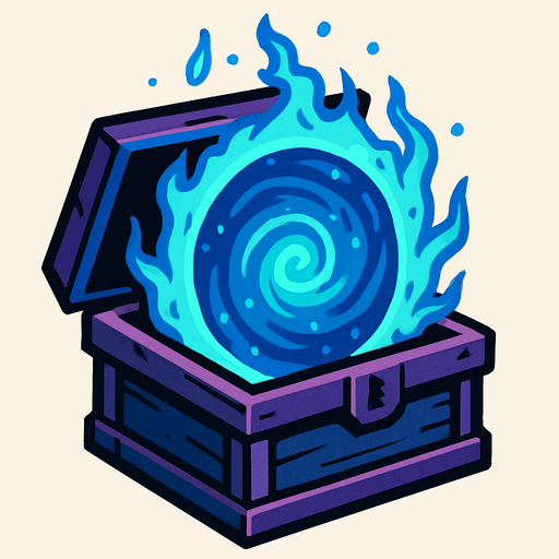 mytic portal in box.
In-Game asset.  2d.  High contrast.  No shadows