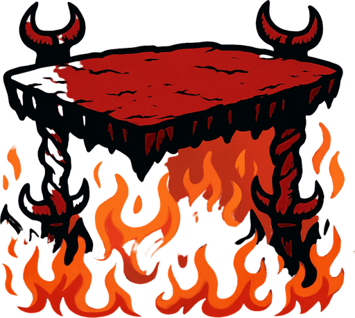 a hell platform.
In-Game asset.  2d.  High contrast.  No shadows