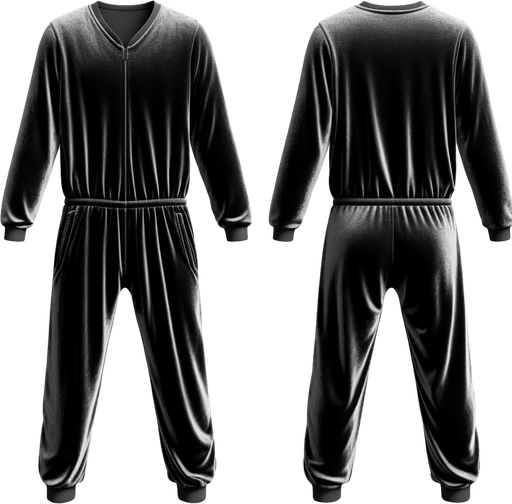 Velour jumpsuit.
Single Game Texture.  In-Game asset.  2d.  Blank background.  High contrast.  No shadows