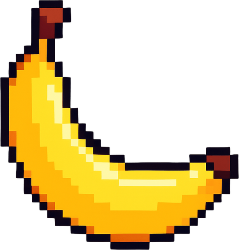 make pixel art 2d banana.
In-Game asset.  2d.  High contrast.  No shadows
