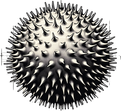 Puffer fish.
Single Game Texture. In-Game asset. 2d. Blank background. High contrast. No shadows.
