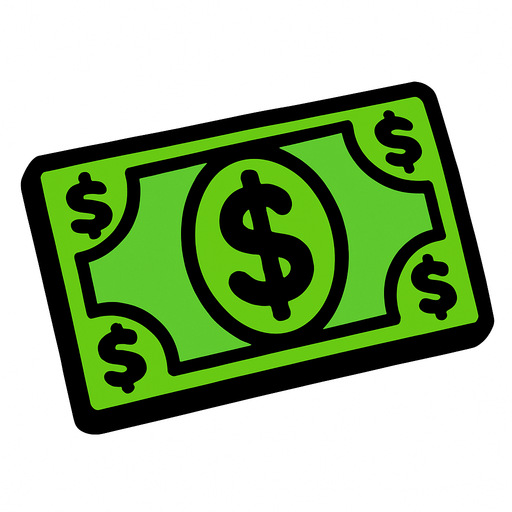 dollar.
In-Game asset.  2d.  High contrast.  No shadows