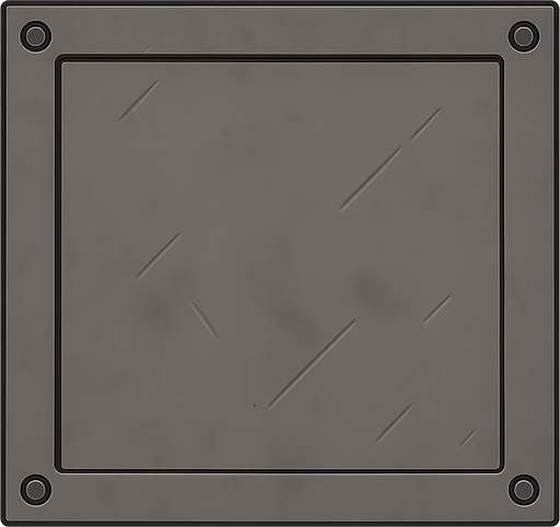 make it as a perfect rectangle, screws on all the corners. no background, transparent background