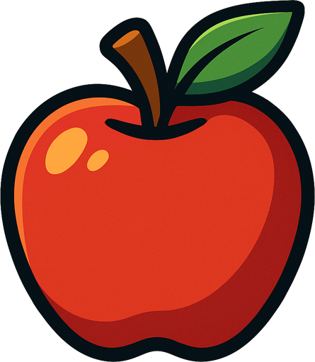 Apple.
In-Game asset.  2d.  High contrast.  No shadows