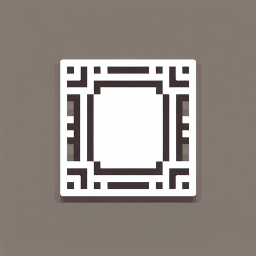 a white geometric square shape
Single Game Texture. In-Game asset. 2d. Blank background. High contrast. No shadows.