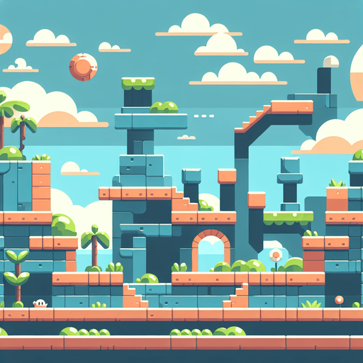 2D Platformer Background..
Single Game Texture. In-Game asset. 2d. Blank background. High contrast. No shadows.