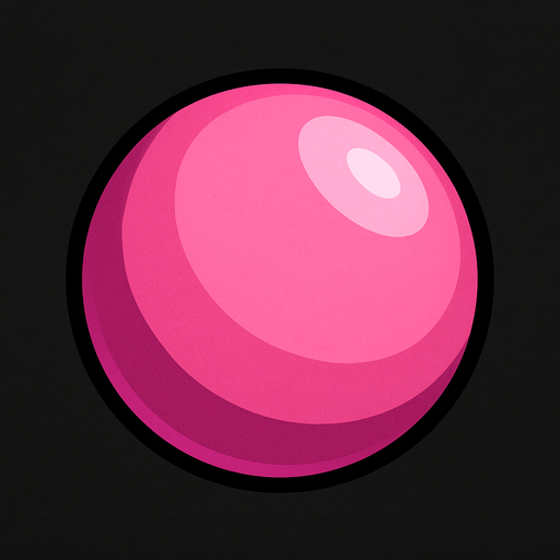 3d pembe daire.
In-Game asset.  2d.  High contrast.  No shadows