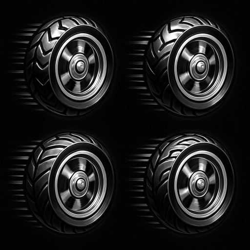 Style the tire icons with a slight metallic shine and rotate animation to match the motorcycle theme..
In-Game asset.  2d.  High contrast.  No shadows