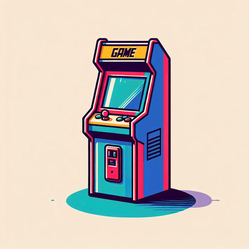 arcadecabinet MG.
Single Game Texture.  In-Game asset.  2d.  Blank background.  High contrast.  No shadows
