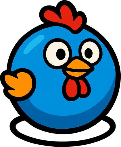 ball chicken blue.
In-Game asset.  2d.  High contrast.  No shadows