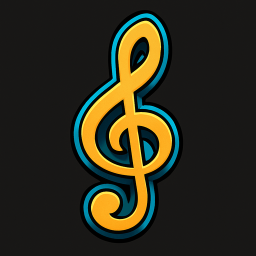 Clave de sol.
In-Game asset.  2d.  High contrast.  No shadows