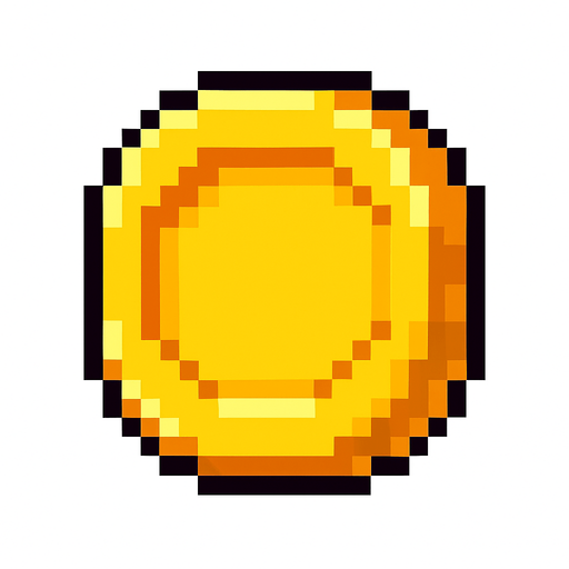 64 bit altın.
In-Game asset.  2d.  High contrast.  No shadows. 2 d