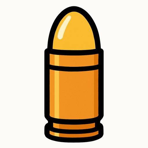 bullet.
In-Game asset.  2d.  High contrast.  No shadows