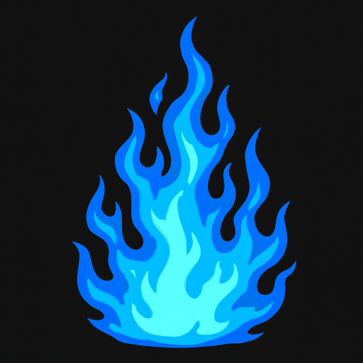 Blue fire.
In-Game asset.  2d.  High contrast.  No shadows