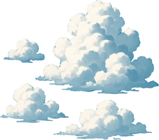 realistic clouds.
In-Game asset.  2d.  High contrast.  No shadows
