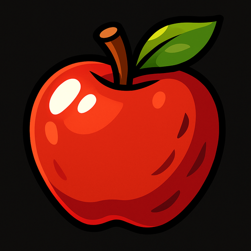 apple.
In-Game asset.  2d.  High contrast.  No shadows