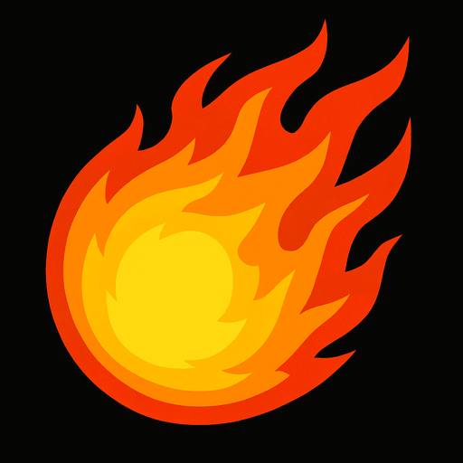 Fireball.
In-Game asset.  2d.  High contrast.  No shadows