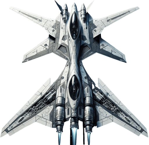 futuristic space fighter.
full front and rear views