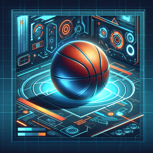 Futuristic basketball.
Single Game Texture. In-Game asset. 2d. Blank background. High contrast. No shadows.