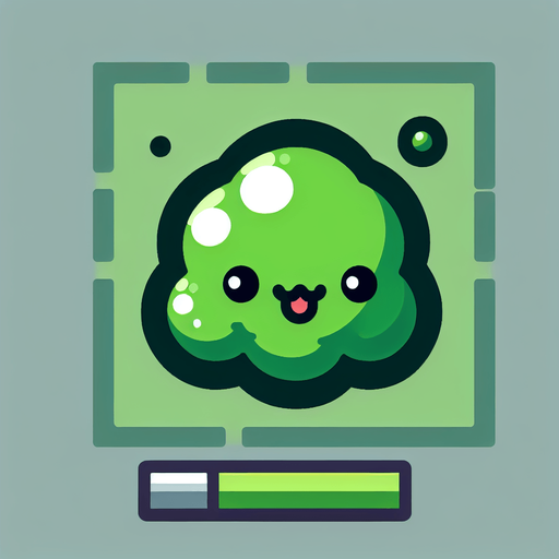 Un slime verde RPG con estilo suave y simple.
Single Game Texture.  In-Game asset.  2d.  Blank background.  High contrast.  No shadows