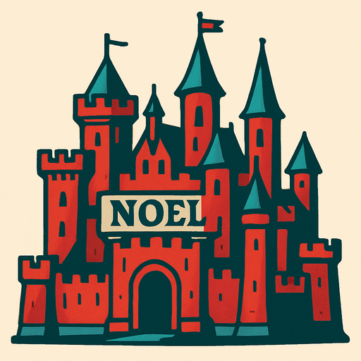 noel castle.
In-Game asset.  2d.  High contrast.  No shadows