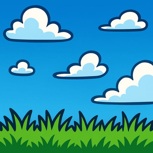 A sky with grass.
In-Game asset.  2d.  High contrast.  No shadows
