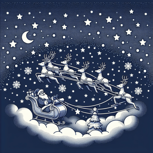 Santa's sleigh with a team of reindeer moving across a star light sky. Single Game Texture. In-Game asset. 2d. Blank background. High contrast. No shadows..
Single Game Texture. In-Game asset. 2d. Blank background. High contrast. No shadows.