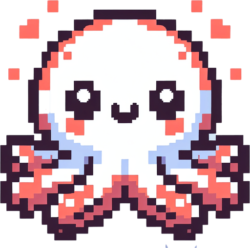 cute tiny octopus. pixelated. 8 bit.
Single Game Texture. In-Game asset. 2d. Blank background. High contrast. No shadows.