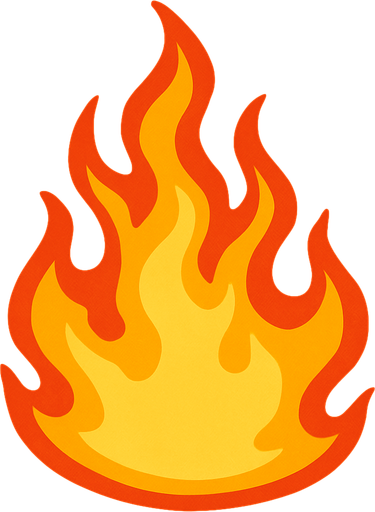 Fire.
In-Game asset.  2d.  High contrast.  No shadows